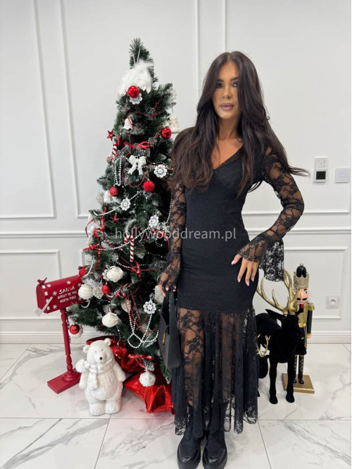 Czarna sukienka maxi koronkowa syrenka Serena 19 - photo #1