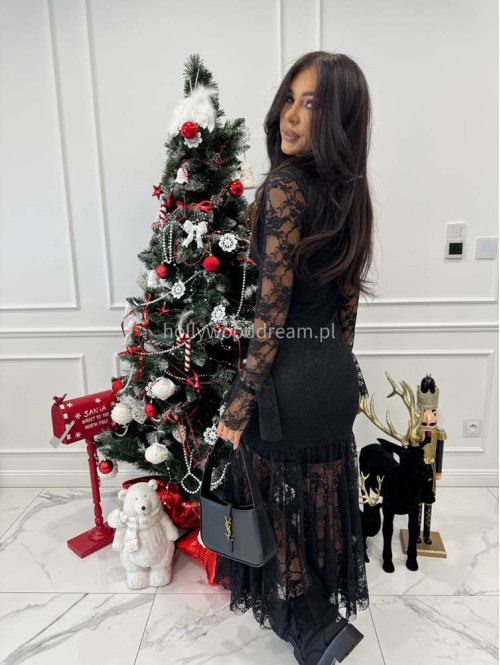 Czarna sukienka maxi koronkowa syrenka Serena 19 - photo #3