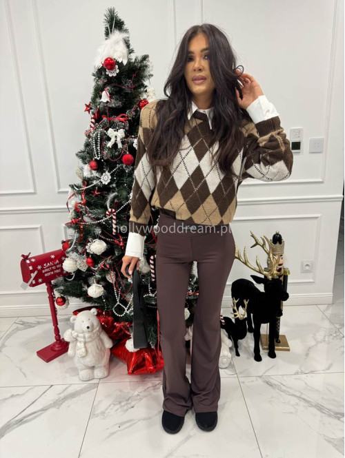 Brązowe legginsy dzwony Milagros 163 - photo #2