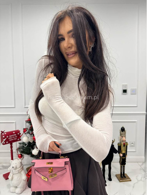 Biała bluzka golf prążkowana Melbi 52 - photo #5