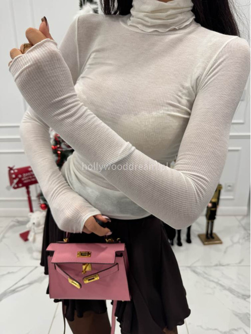 Biała bluzka golf prążkowana Melbi 52 - photo #6