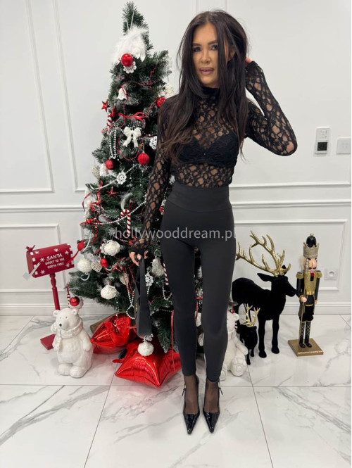 Czarne legginsy z wysokim stanem Basic 173 - photo #1