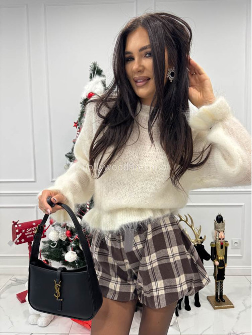 Kremowy sweter z moherem i falbanką Cute 06 - photo #6