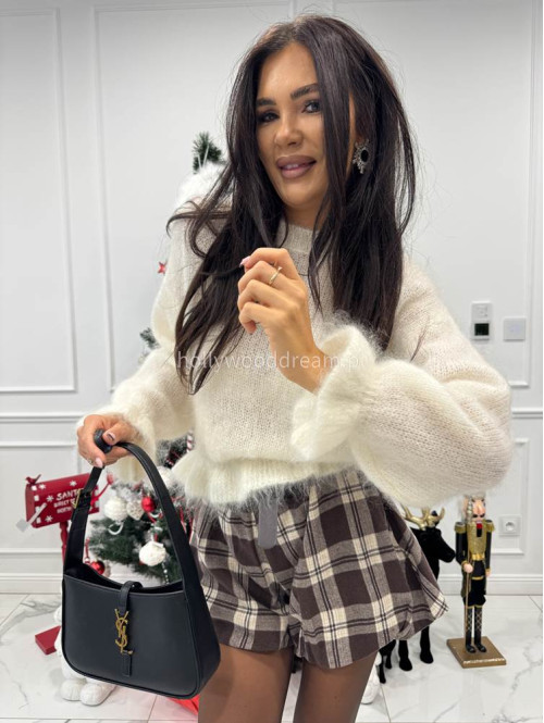 Kremowy sweter z moherem i falbanką Cute 06 - photo #7