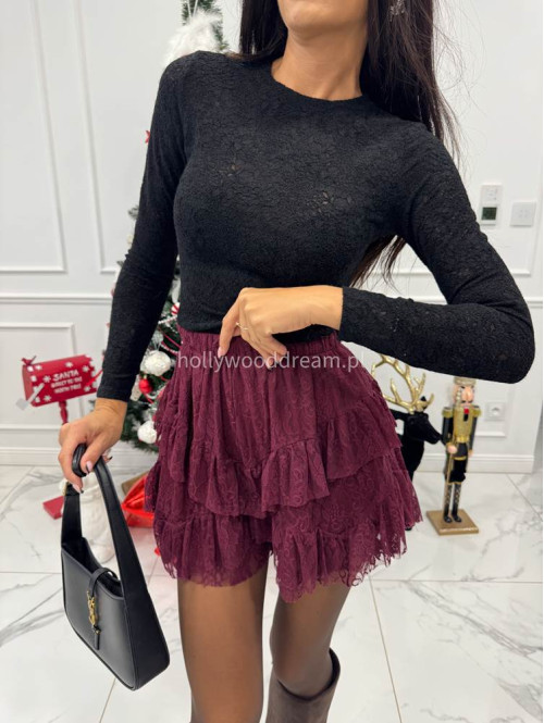 Czarna bluzka we wzór kwiatów VICTORIA 09 - photo #7