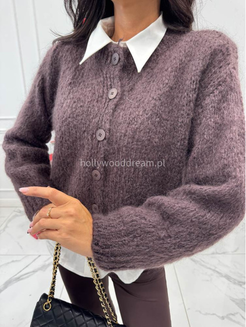 Czekoladowy sweter moherowy Dima 52 - photo #6