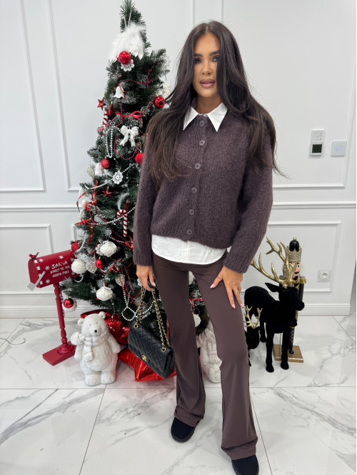 Czekoladowy sweter moherowy Dima 52