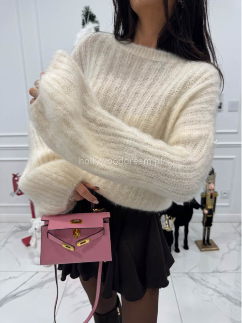 Kremowy sweter moherowy z bufiastymi rękawami SWEETHEART 24,02 - photo #7