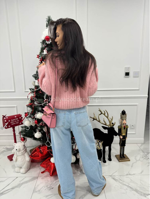 Cukierkowy róż sweter moherowy z bufiastymi rękawami SWEETHEART 24,02 - photo #5