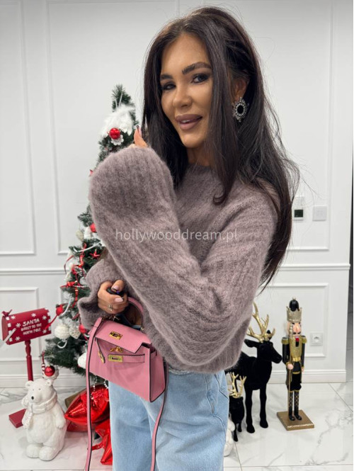 Mokka sweter moherowy z bufiastymi rękawami SWEETHEART 24,02 - photo #2