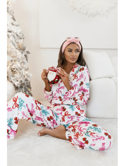 Kremowa piżama z wiskozą w kolorowe kokardki Sweet Bows 121 - photo #2