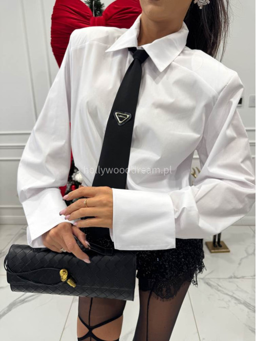 Biała koszula elegancka z krawatem ESSENTIAL 25 - photo #9