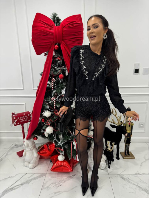 PRE ORDER Czarne rajstopy z wycięciem na udzie i na pięcie LAURELLA - photo #14