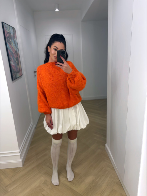 Pomarańczowy neonowy sweter oversize KSAWERY 06 - photo #8