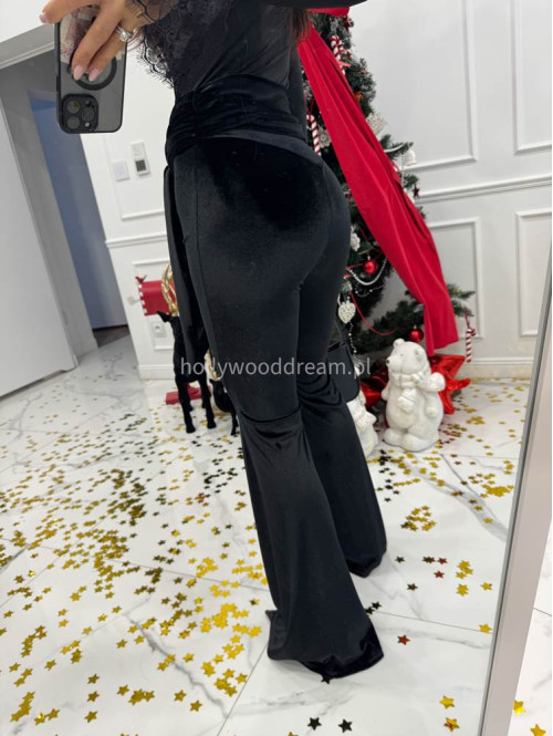 Czarne spodnie welurowe Chantal 173 - photo #7