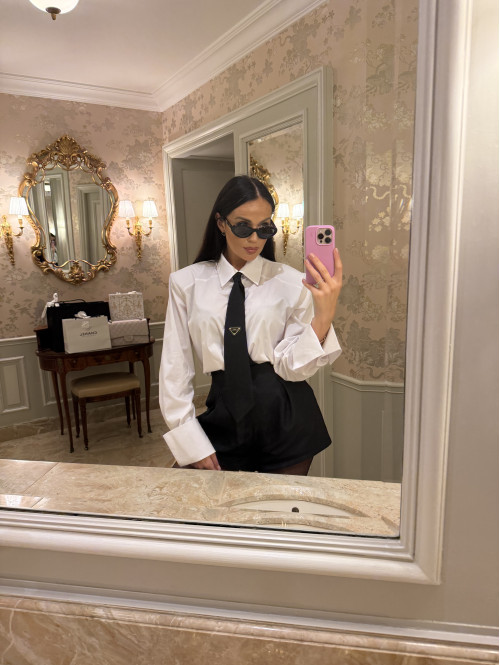 Biała koszula elegancka z krawatem ESSENTIAL 25 - photo #13