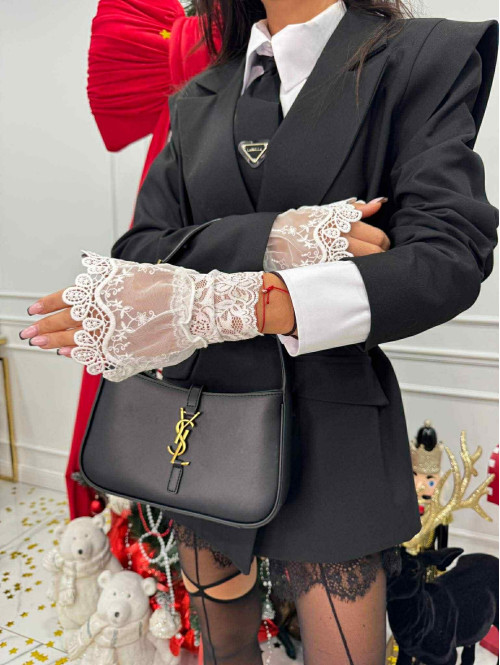 PRE ORDER Biały rękawek ozdobny koronkowy Amore 89