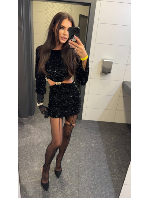 PRE ORDER Czarne rajstopy z wycięciem na nodze SEXY GIRL - photo #34