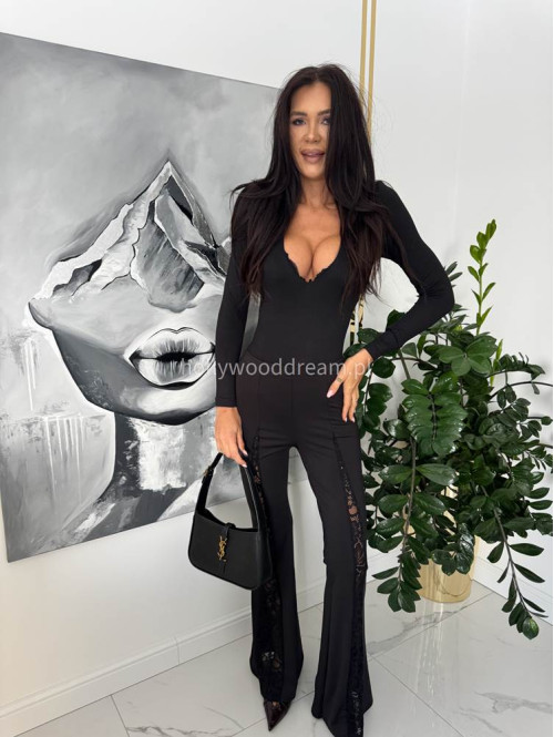 Czarne body z dekoltem V Naomi 163 - photo #8