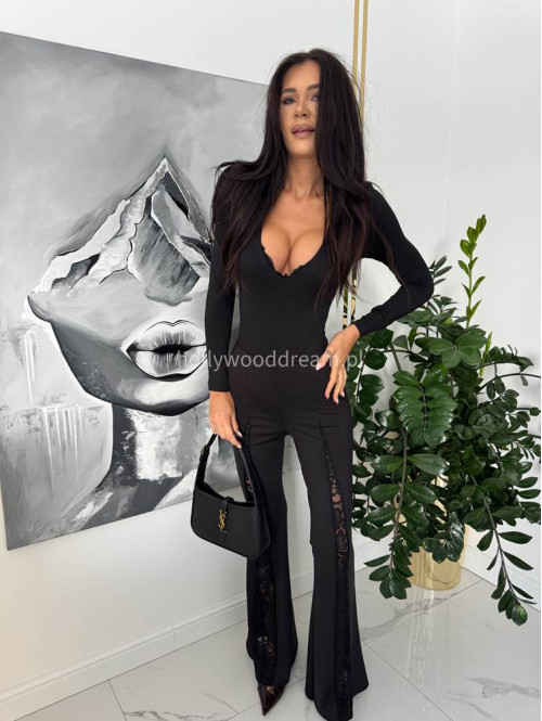 Czarne body z dekoltem V Naomi 163 - photo #9