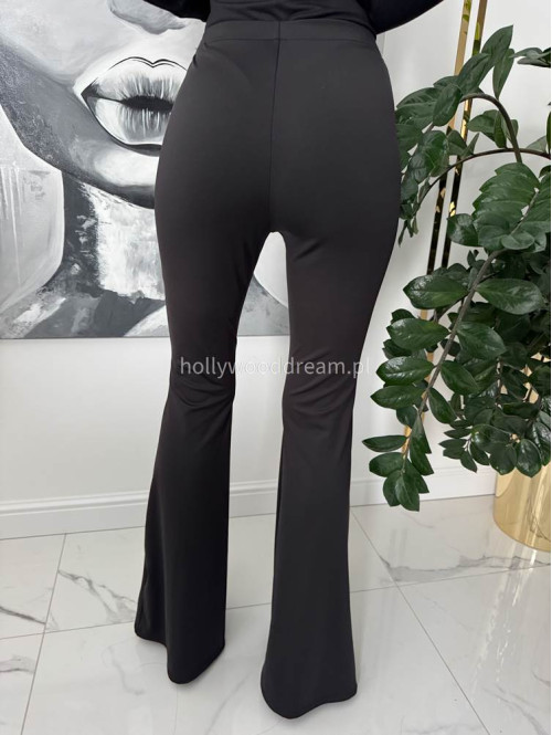 Czarne spodnie dzwony z koronką CARLOS 17 - photo #11