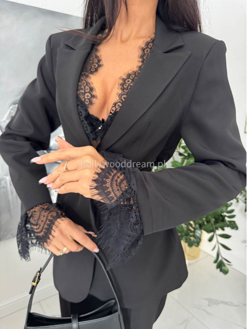 Komplet marynarka z paskiem + spodnie wykończone koronką RICCARDO 24 - photo #6