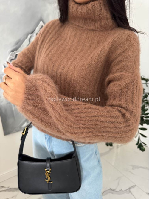 Karmelowy sweter golf moherowy Winter 02 - photo #2