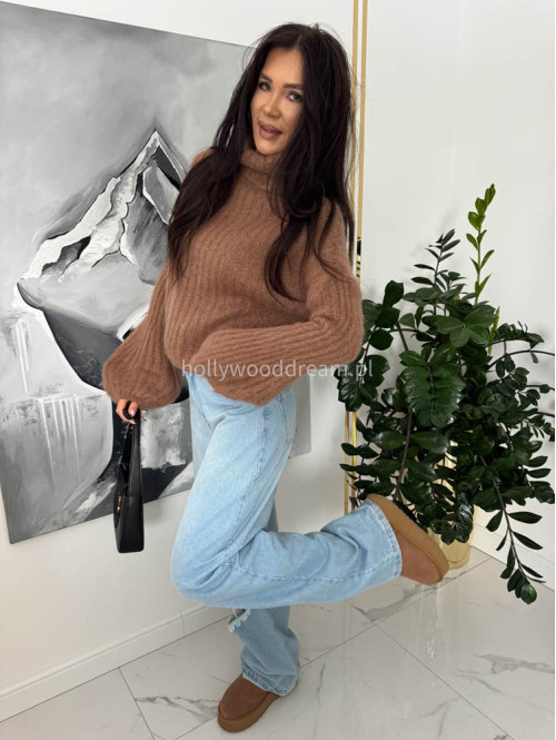 Karmelowy sweter golf moherowy Winter 02 - photo #8