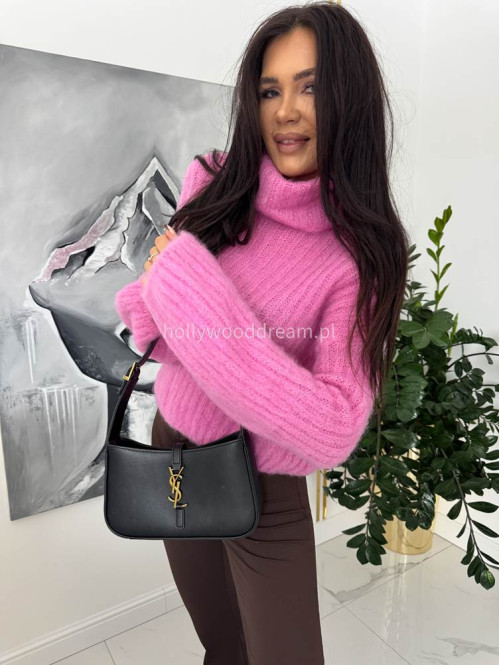 Różowy sweter golf moherowy Winter 02 - photo #4