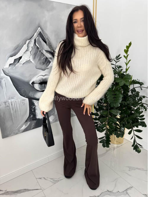 Kremowy sweter golf moherowy Winter 02 - photo #2