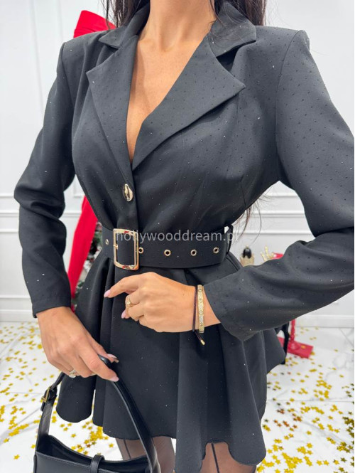 Czarny kombinezon w czarne cekiny Gabriel 17 - photo #1