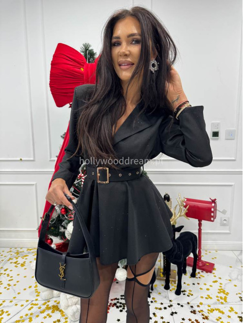 Czarny kombinezon w czarne cekiny Gabriel 17 - photo #3