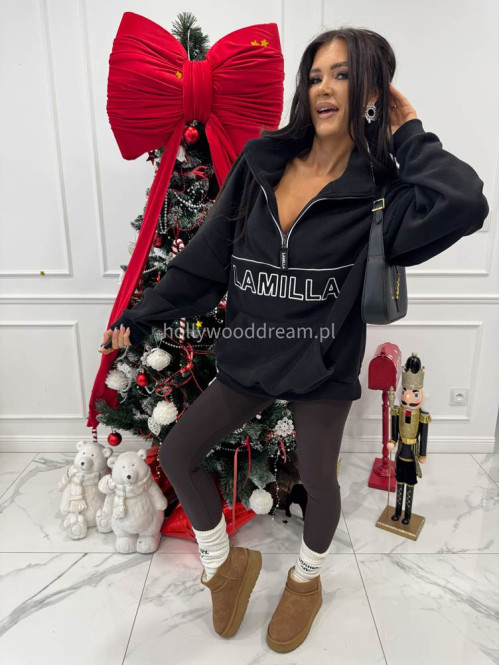 Czarny polar oversize z zamkiem LA MILLA 25 - photo #1