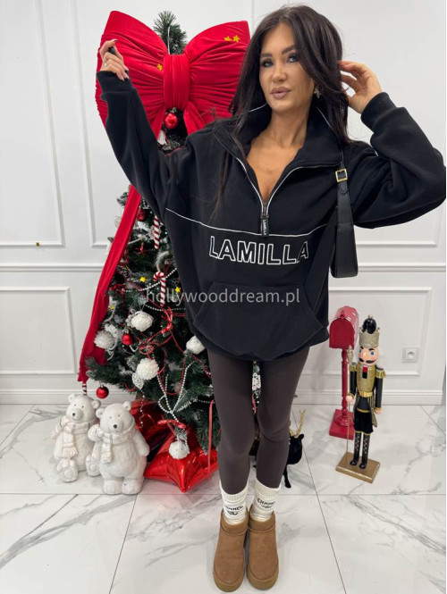 Czarny polar oversize z zamkiem LA MILLA 25 - photo #2