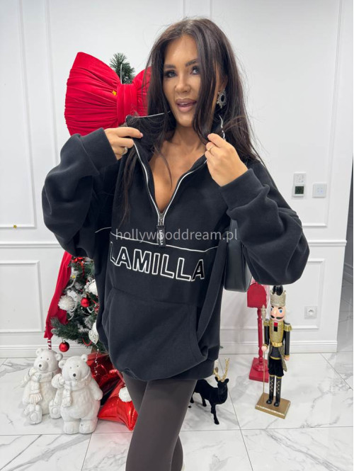 Czarny polar oversize z zamkiem LA MILLA 25 - photo #4