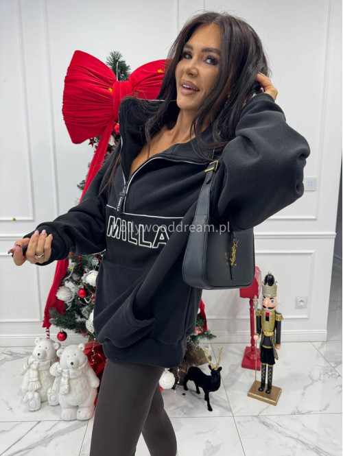 Czarny polar oversize z zamkiem LA MILLA 25 - photo #5