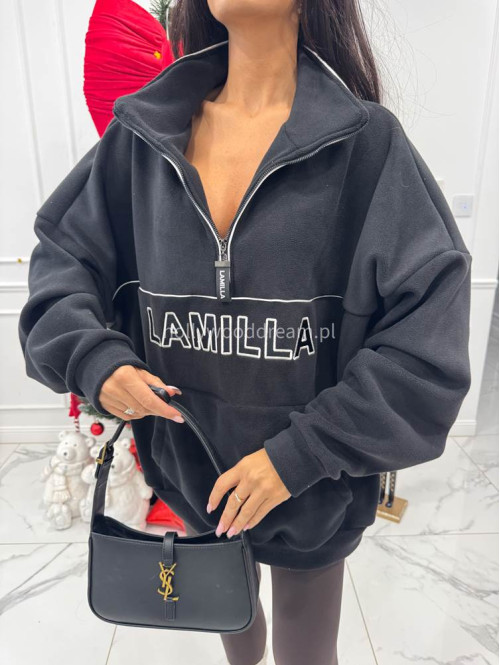 Czarny polar oversize z zamkiem LA MILLA 25 - photo #7