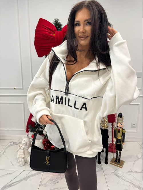 Biały polar oversize z zamkiem LA MILLA 25 - photo #1