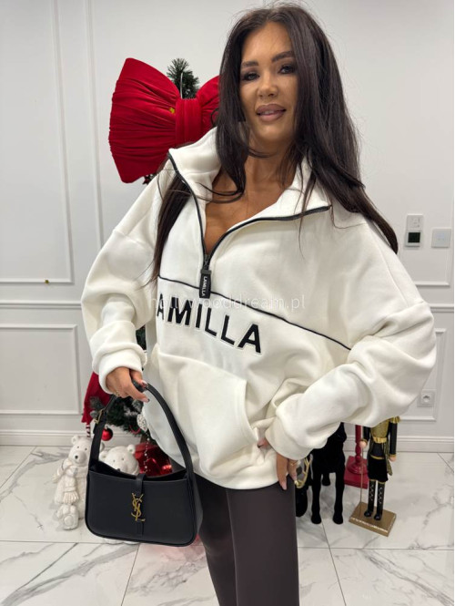 Biały polar oversize z zamkiem LA MILLA 25 - photo #2