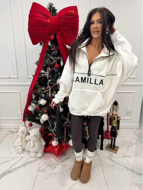 Biały polar oversize z zamkiem LA MILLA 25 - photo #3