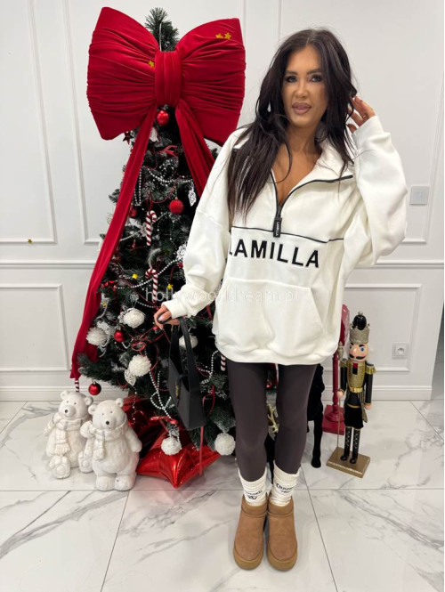 Biały polar oversize z zamkiem LA MILLA 25 - photo #5