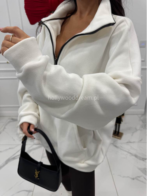 Biały polar oversize z zamkiem LA MILLA 25 - photo #7