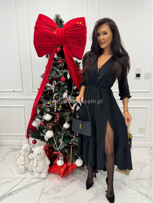 Czarna sukienka z guzikami na dekolcie Applejack 172 - photo #1