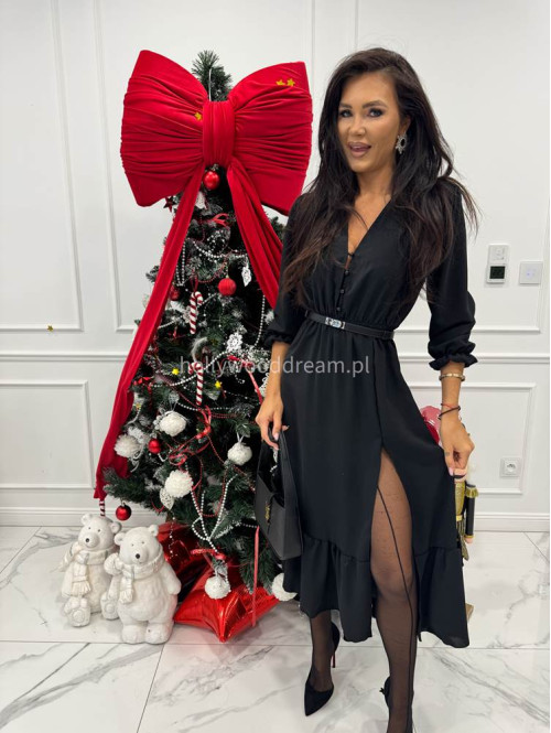 Czarna sukienka z guzikami na dekolcie Applejack 172 - photo #2