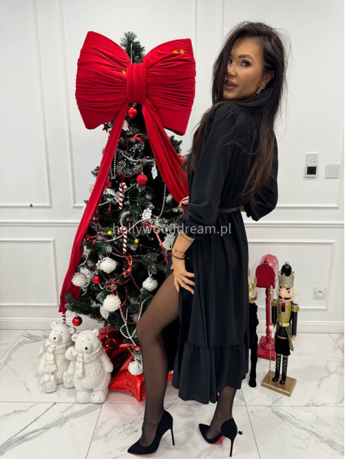 Czarna sukienka z guzikami na dekolcie Applejack 172 - photo #7