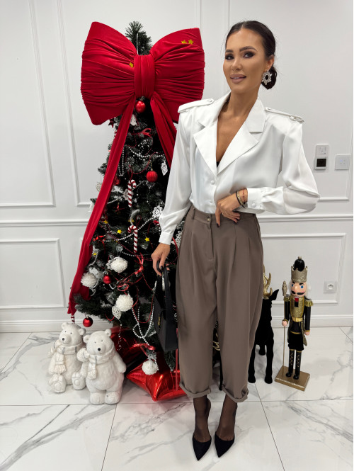 Biała koszula satynowa CHLOE 161