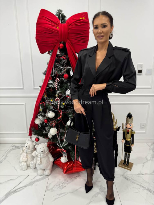 Czarna koszula satynowa CHLOE 161 - photo #1