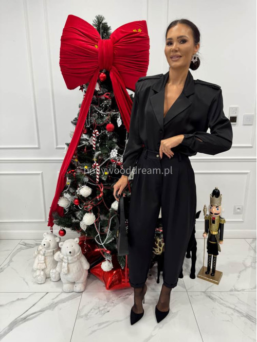 Czarna koszula satynowa CHLOE 161 - photo #2