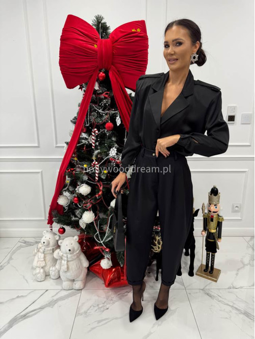 Czarna koszula satynowa CHLOE 161 - photo #3