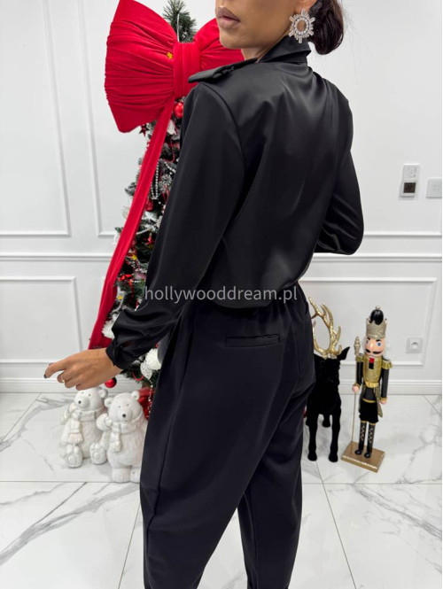 Czarna koszula satynowa CHLOE 161 - photo #9